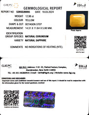 12.98/CT Natural Ceylonese Pukhraj with Govt Lab Certificate-4551
